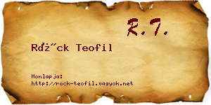 Röck Teofil névjegykártya